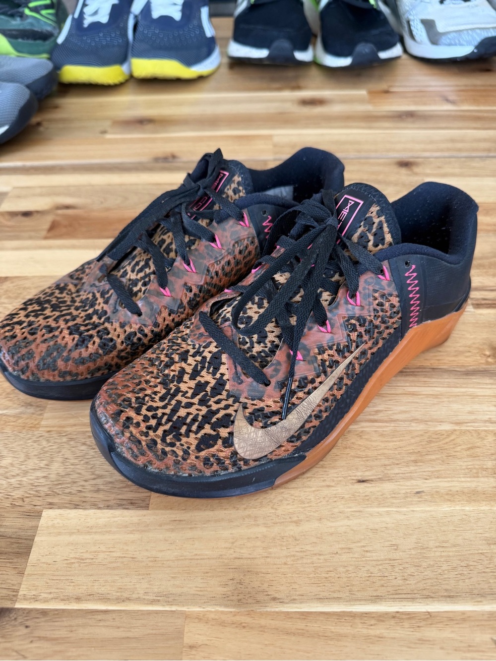 Nike Women's Leopard Print Training Shoes - Black, Brown & Pink Metcon 6